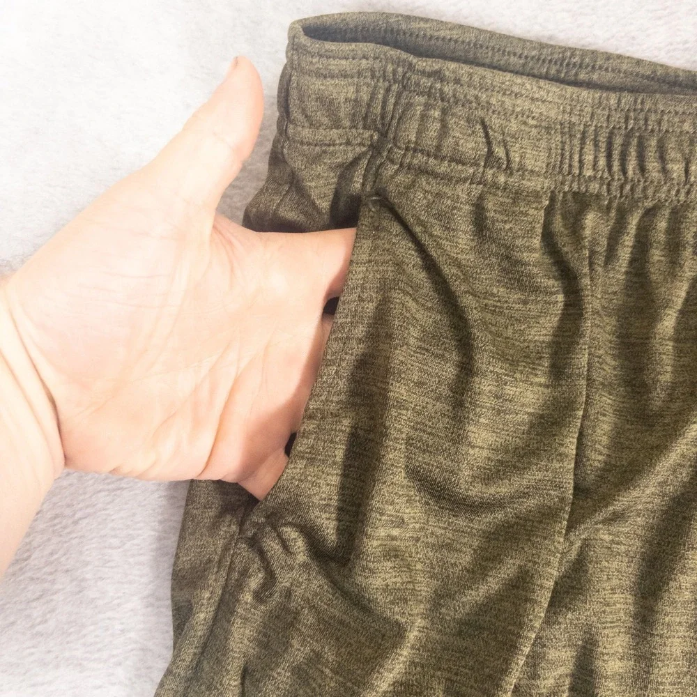Reebok Mens XXL Athletic Shorts Olive Green Heathered Training Gym 3RBMH1583